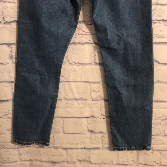Levi’s 501 Cropped Straight Leg Denim Button Fly Distressed Sz 25 NWOT - Picture 6 of 9